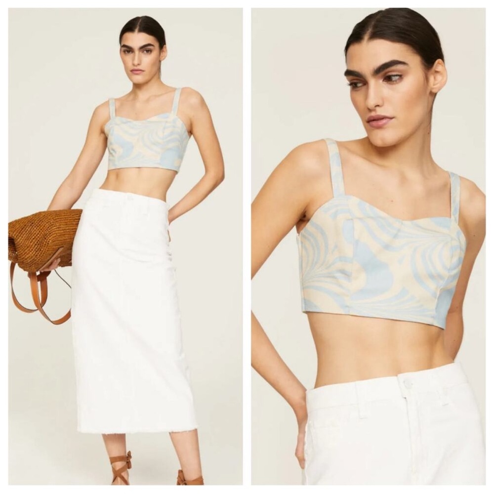 Untitled in Motion Sacra Crop Tank in Nuva Sky - M